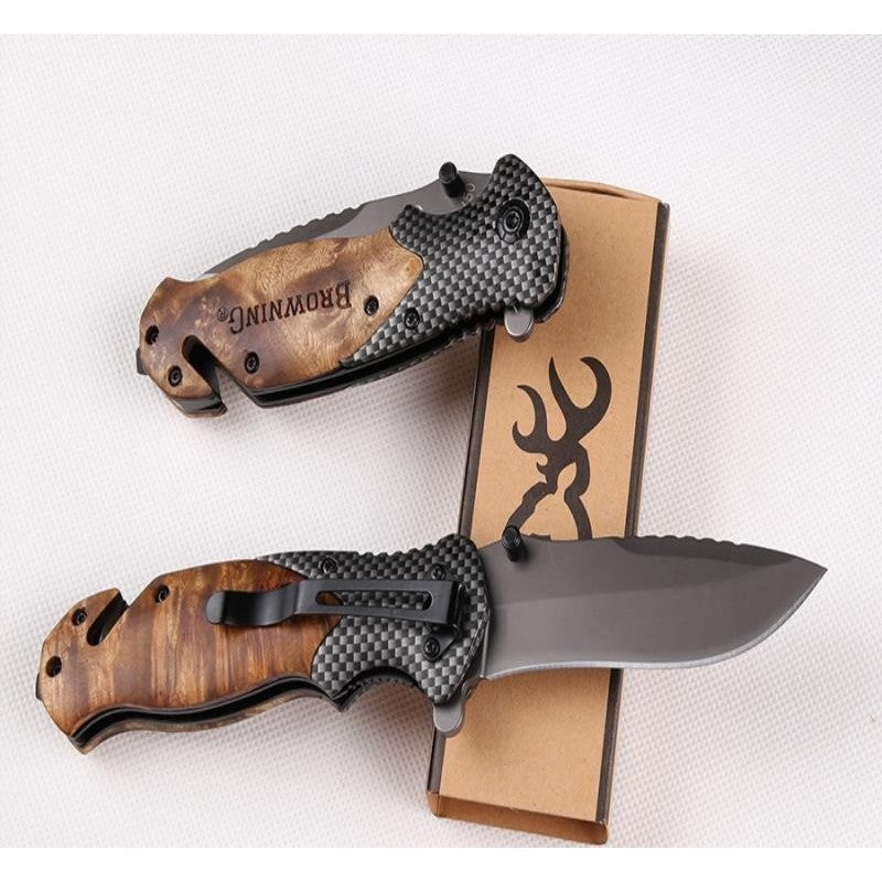 🏷️ Canivete X50 Carbon Profissional Aço Inox com Cortador de Cinto e Quebra Vidros