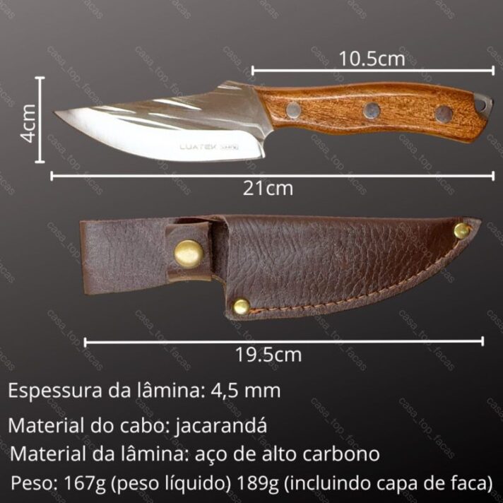 Faca Explorer Cozinha Profissional Full Tang Aço Inox com Cabo em Jacarandá