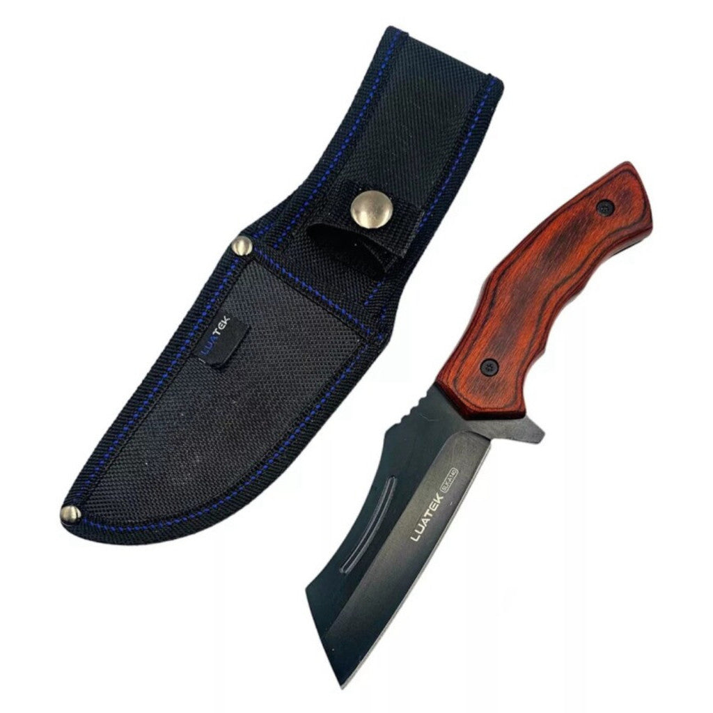 Faca Bruta Black Full Tang Madeira + Bainha A140