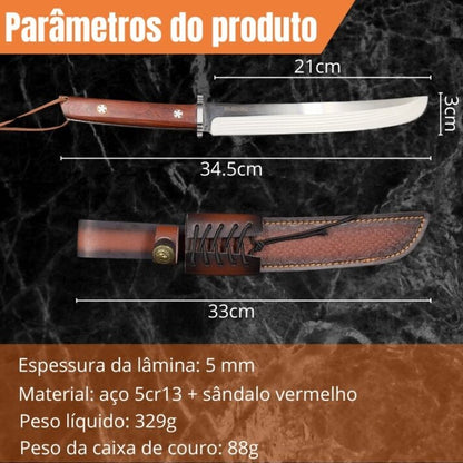 Faca Full Tang Espírito Bushido Aço Premium Ultra Resistente