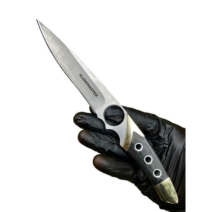 Faca Yukio Profissional Full Tang Aço Inox com Detalhes Dourados e Bainha