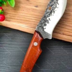 Faca Pequi Compacta Profissional Aço Inox com Bainha de Luxo