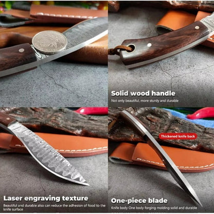 Mini Faca Pena de Falcão Pintura Estilo Damasco