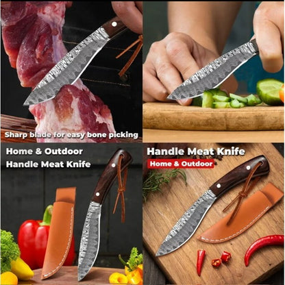 Mini Faca Pena de Falcão Pintura Estilo Damasco