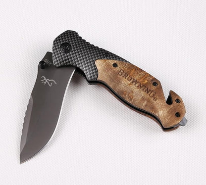 🏷️ Canivete X50 Carbon Profissional Aço Inox com Cortador de Cinto e Quebra Vidros