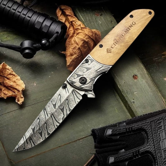 Canivete Estilo Damasco 21cm C/ Trava Cabo de Madeira