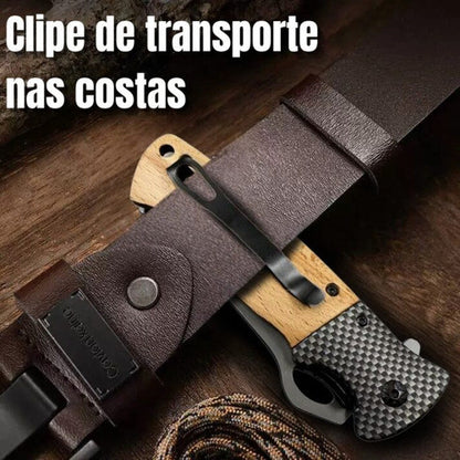 Canivete Estilo Browning 22cm C/ Trava + Nome Gravado