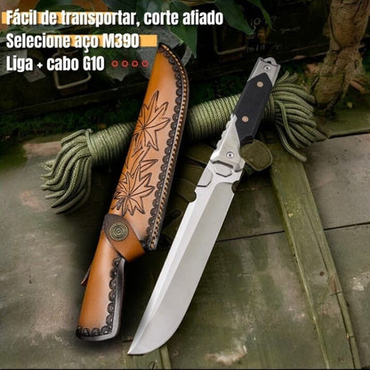 Faca Espírito da Mata Lâmina Bruta em Aço M390