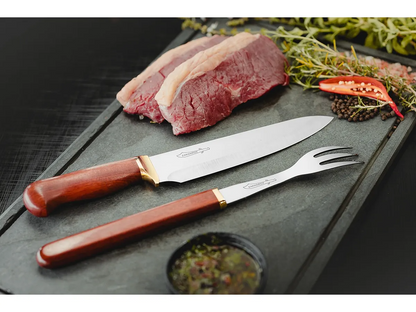 Kit Chef Tradição 8" Churrasco e Cozinha + Garfo no Estojo