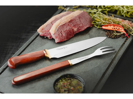 Kit Chef Tradição 8" Churrasco e Cozinha + Garfo no Estojo