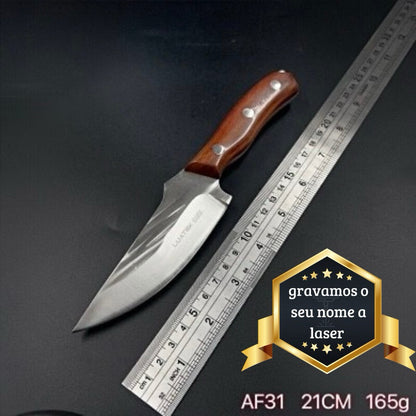 Faca Explorer Cozinha Profissional Full Tang Aço Inox com Cabo em Jacarandá