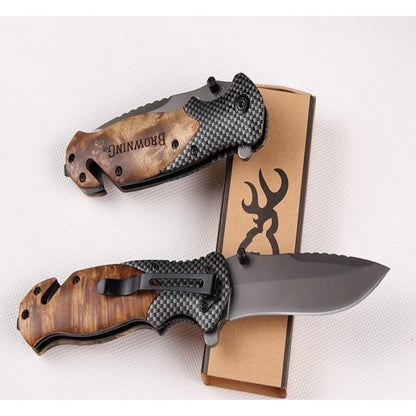 🏷️ Canivete X50 Carbon Profissional Aço Inox com Cortador de Cinto e Quebra Vidros