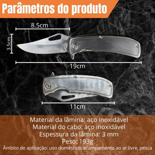 Canivete Aço Premium Monobloco Personalizado Cabana