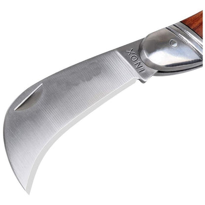 Canivete Graft Profissional de Poda e Enxertia Aço Inox com Cabo em Madeira