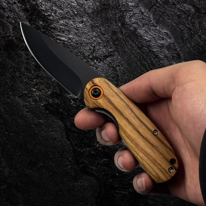 Canivete Pear de Bolso Aço Inox Black com Cabo em Madeira de Pera