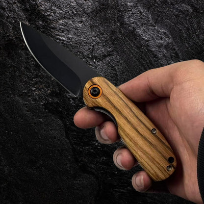 Canivete Pear de Bolso Aço Inox Black com Cabo em Madeira de Pera