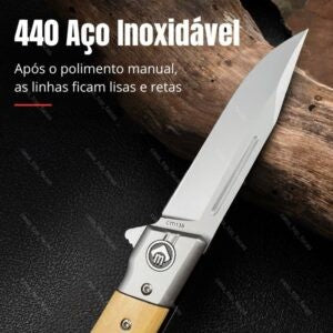 Canivete Utilitário CF-98 - Aço 440 com Cabo em Madeira e Resina