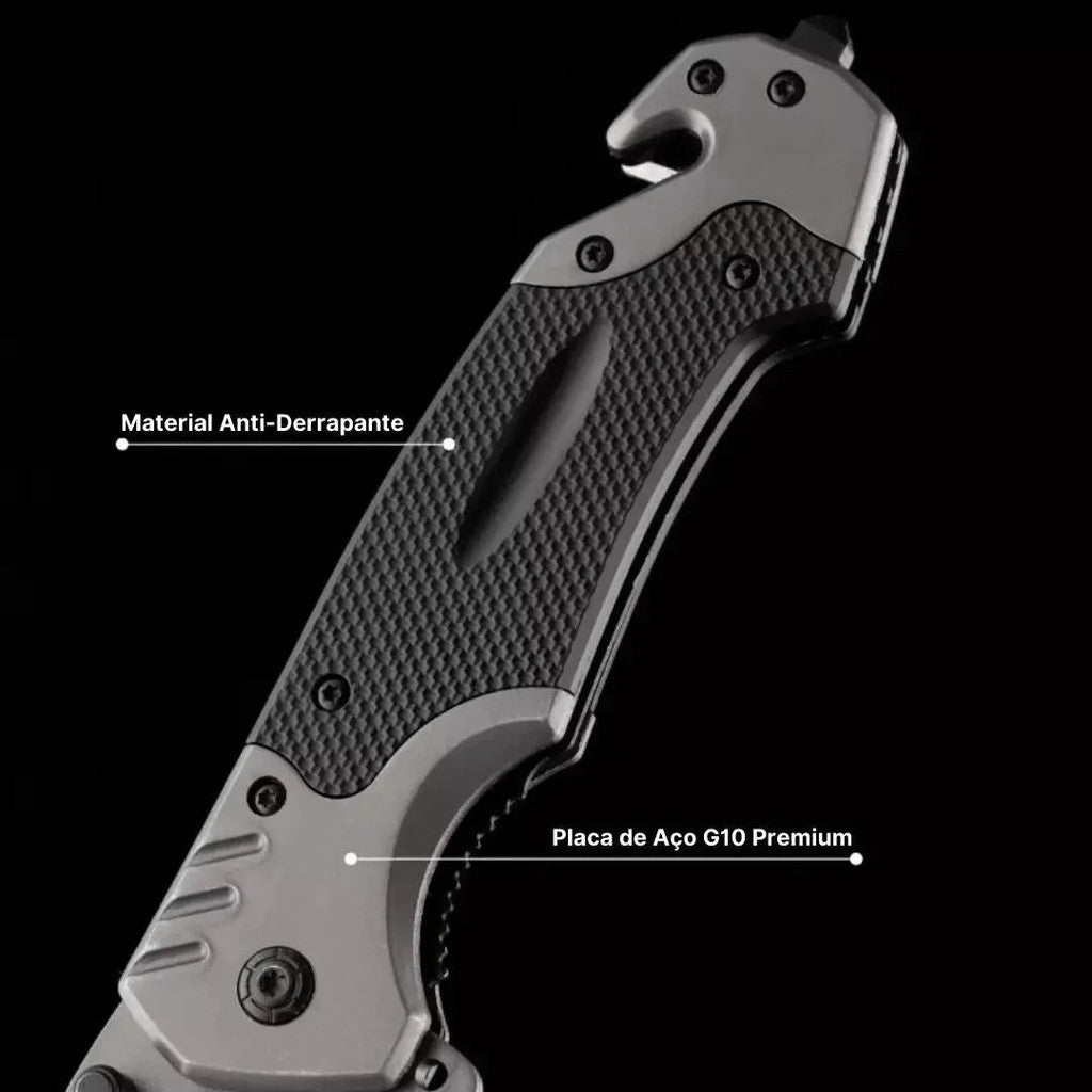 Canivete FA18-1 G10 Titan Profissional Aço Inox com Camada Protetora e Clip