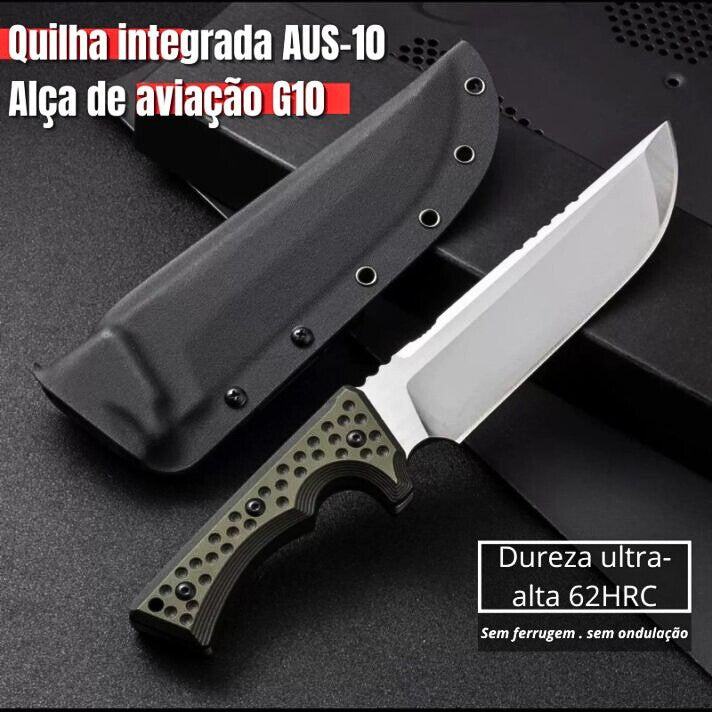 Faca Invictus Bruta com Lâmina AUS-10 Full Tang