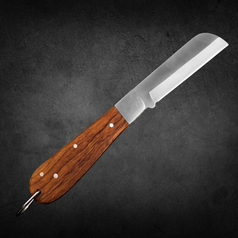 Canivete Pica Fumo Aço Inox e Cabo de Madeira