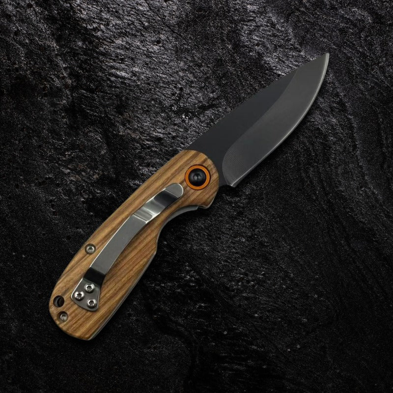 Canivete Pear de Bolso Aço Inox Black com Cabo em Madeira de Pera