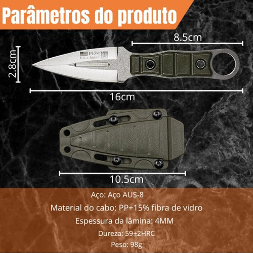 Mini Faca Russa Fulltang 440c Edc Defesa Bainha Kydex