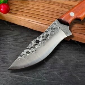 Faca Pequi Compacta Profissional Aço Inox com Bainha de Luxo