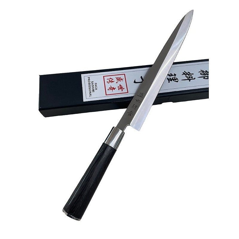 Faca Yanagi Profissional para Sashimi Aço Inox 27cm com Cabo em Madeira