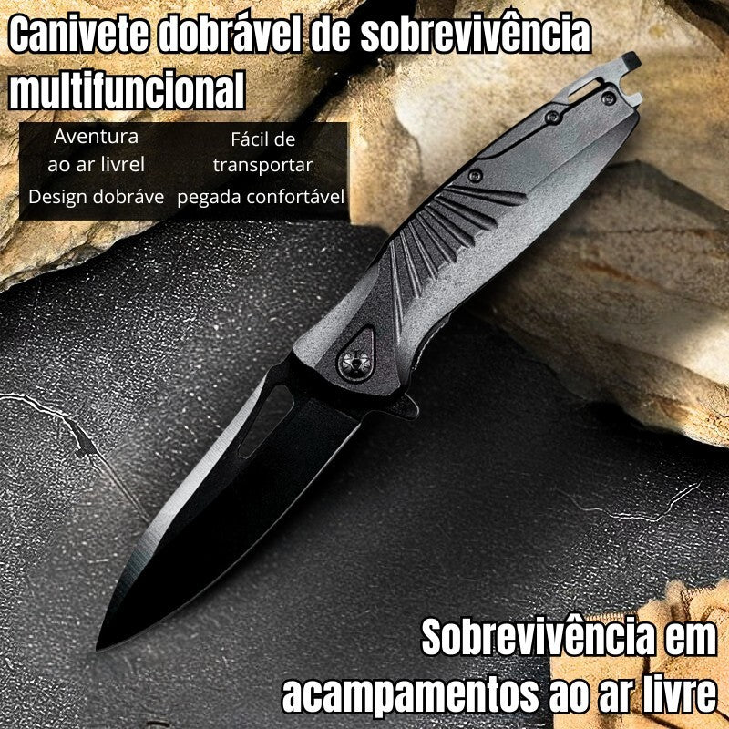 Canivete Drangueta Saque Rápido Dourado e Preto C/ Trava