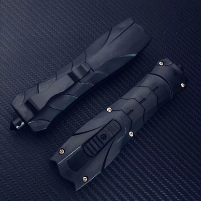 Canivete Automático Falcon Aço Inox Abertura Frontal Saque Rápido Quebra Vidro Com Clip