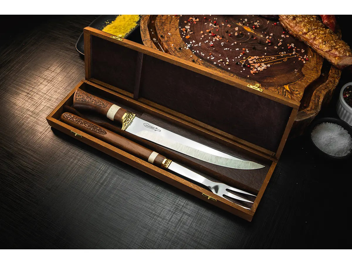 Kit Para Churrasco Zakharov Prime Churras 10” no Estojo de Madeira