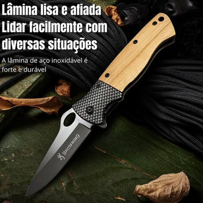 Canivete Estilo Browning 22cm C/ Trava + Nome Gravado
