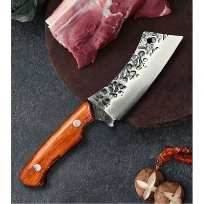 Faca Cutelo Robust Forjado Aço 5Cr15 com Bainha de Couro