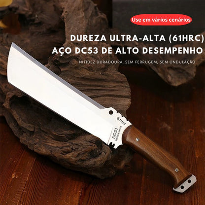 Faca Artesanal Full Tang aço DC53 de alto desempenho e dureza ultra-alta (61HRC)
