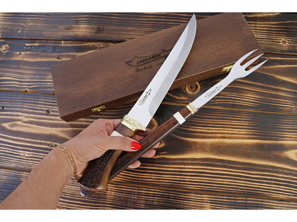 Kit Para Churrasco Zakharov Prime Churras 10” no Estojo de Madeira