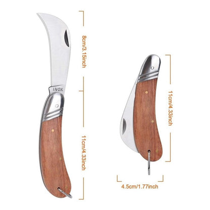 Canivete Graft Profissional de Poda e Enxertia Aço Inox com Cabo em Madeira