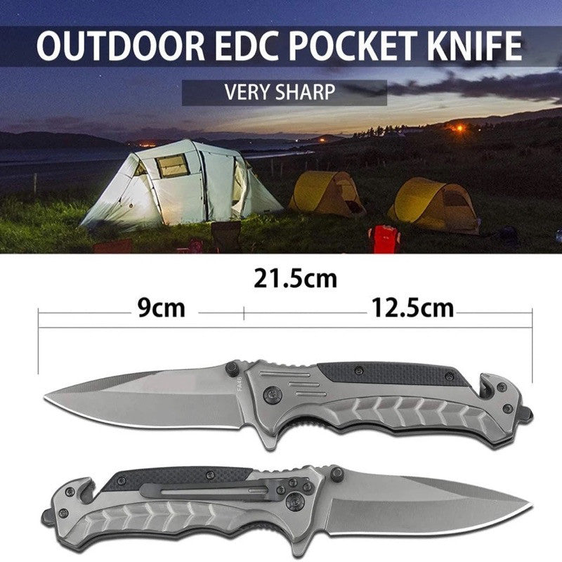 Canivete FA46 Vanguard Profissional Aço Inox com Cortador de Cinto e Quebra Vidros