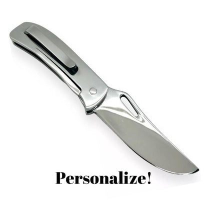 Canivete Personalizado Cabana Monobloco Aço Inox 420 Maciço