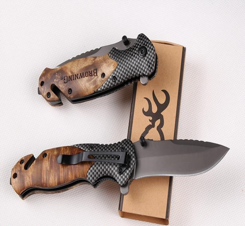 🏷️ Canivete X50 Carbon Profissional Aço Inox com Cortador de Cinto e Quebra Vidros