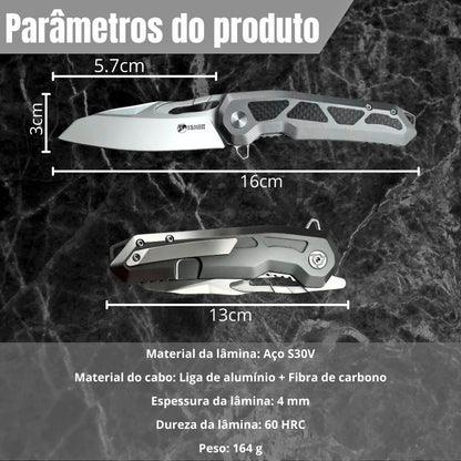 Canivete VENOM HAPROON Aço S30V e Fibra Carbono