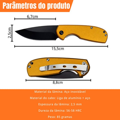 Mini Canivete Manual CF-252-A: Aço Inox e Liga de Alumínio