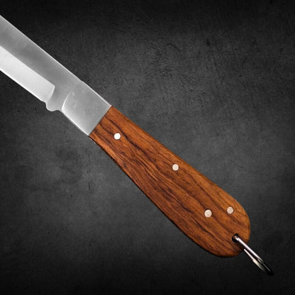 Canivete Pica Fumo Aço Inox e Cabo de Madeira