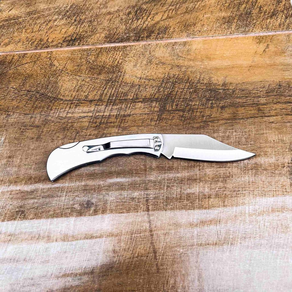 Canivete Personalizado Inox Acabamento Premium Com Presilha E Trava De Seguranca