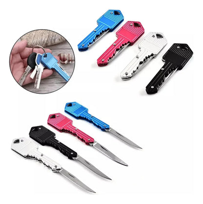 Canivete Chaveiro Portátil Dobrável em Aço Inox