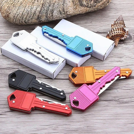 Canivete Chaveiro Portátil Dobrável em Aço Inox