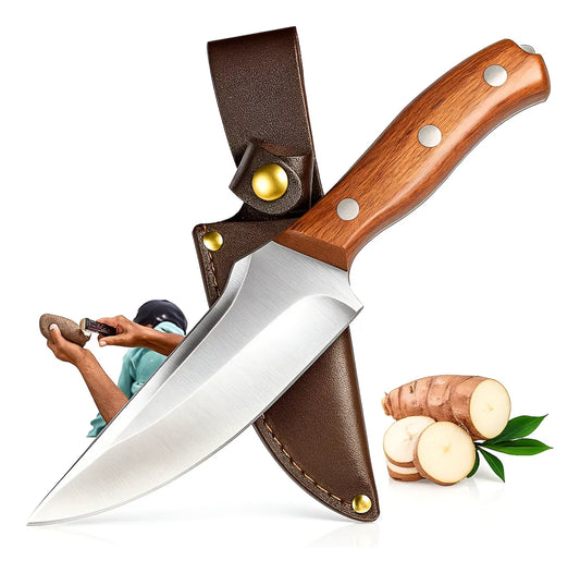 Faca Explorer Cozinha Profissional Full Tang Aço Inox com Cabo em Jacarandá