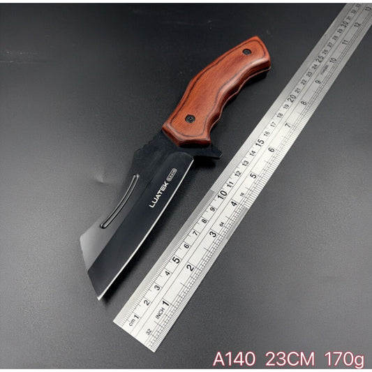 Faca Bruta Black Full Tang Madeira + Bainha A140