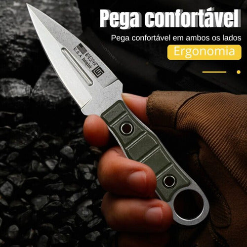 Mini Faca Russa Fulltang 440c Edc Defesa Bainha Kydex