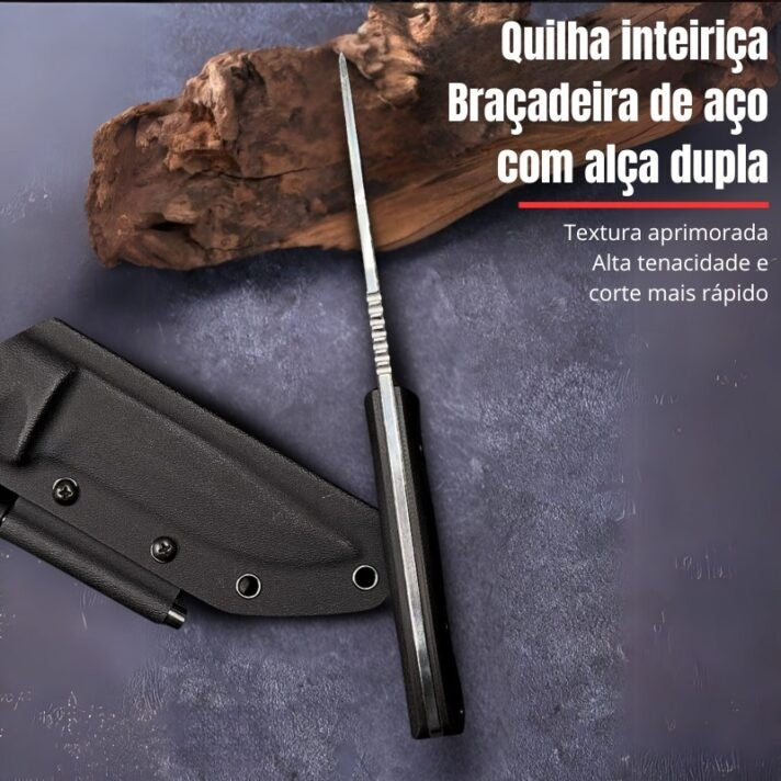 Faca Sentinela Noturna Aço Carbono Kydex C/ Pederneira