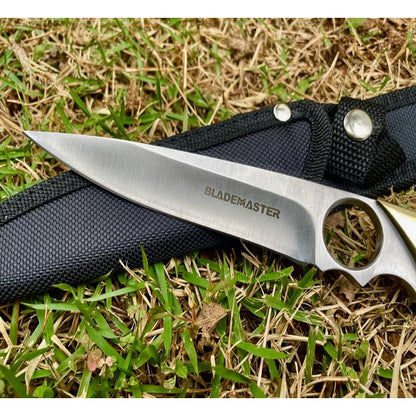 Faca Yukio Profissional Full Tang Aço Inox com Detalhes Dourados e Bainha